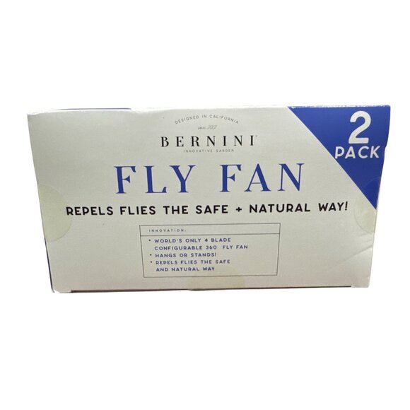 Bernini Fly Fan 2-Pack Repels Flies Safe & Natural 360° - Picture 6 of 7